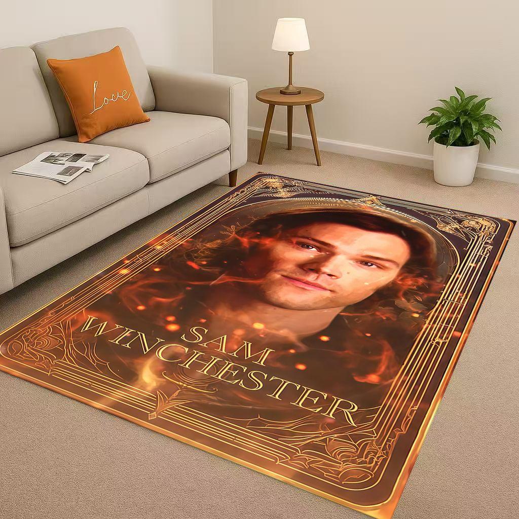SPN Supernatural Sam Dean Winchester TV Living Room Non-Slip Area Rug Soft Carpet for Bedroom Playroom Sofa,Home Decor Doormat