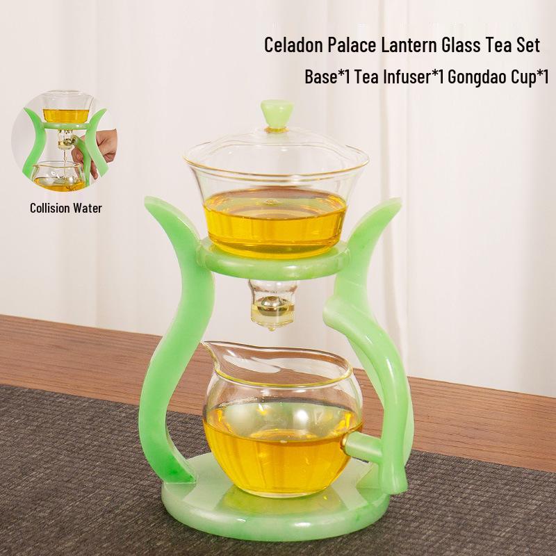 

Жаростойкий стеклянный чайный набор для кунг-фу с чайной чашкой, чайником и гайванью - автоматический бытовой набор