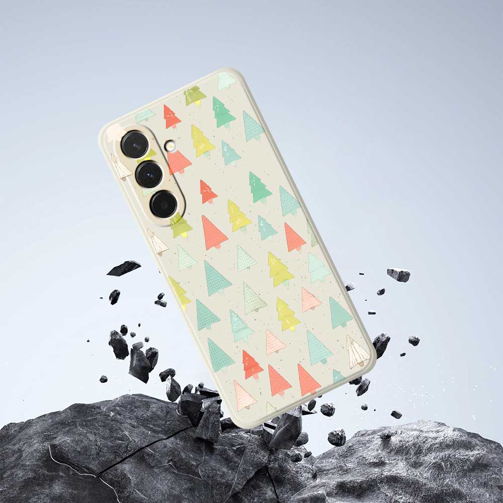 For Samsung Galaxy A36 5G Case Colorful Trees Pattern Printing Straight Edge TPU Phone Back Cover