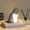 Cat-Shaped Night Light with Aromatherapy Bedside Table Lamp with Sound Function Rechargeable Soft Warm Glow Decorative Figurine Gift for Home Office