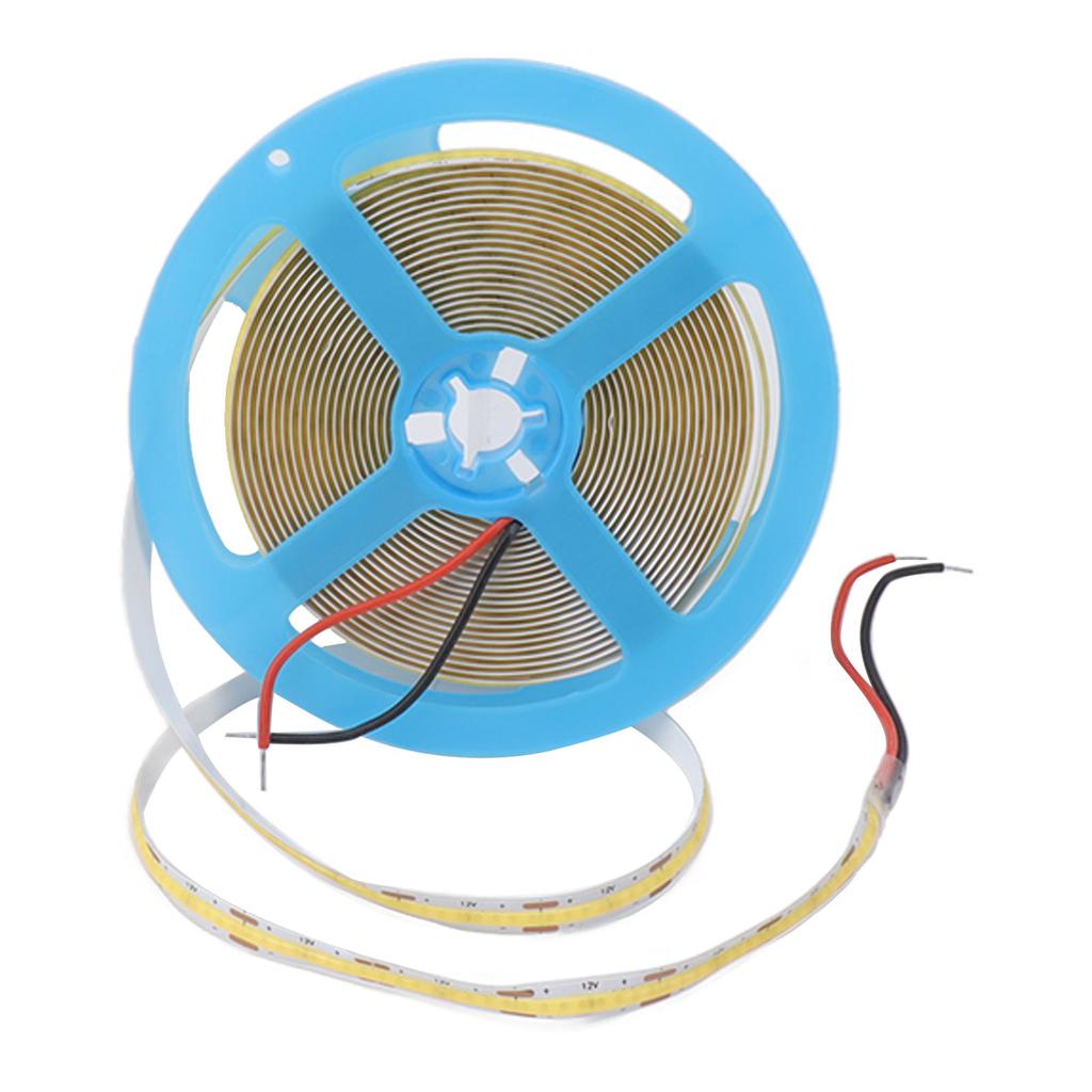 12V COB LED Fleksibel Striplys Selvklebende 90 CRI Fleksibel Uniform LED Tapelampe 110LM 5m 4000K