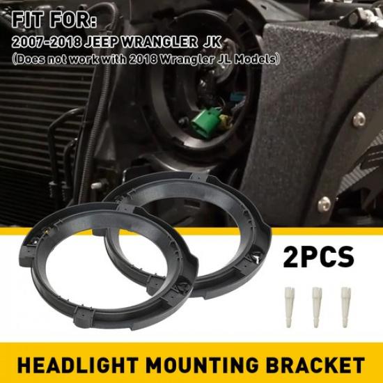 Fit 2007-2018 Wrangler Jeep Headlight JK 7" Ring Bracket Mount 2X Replacement He