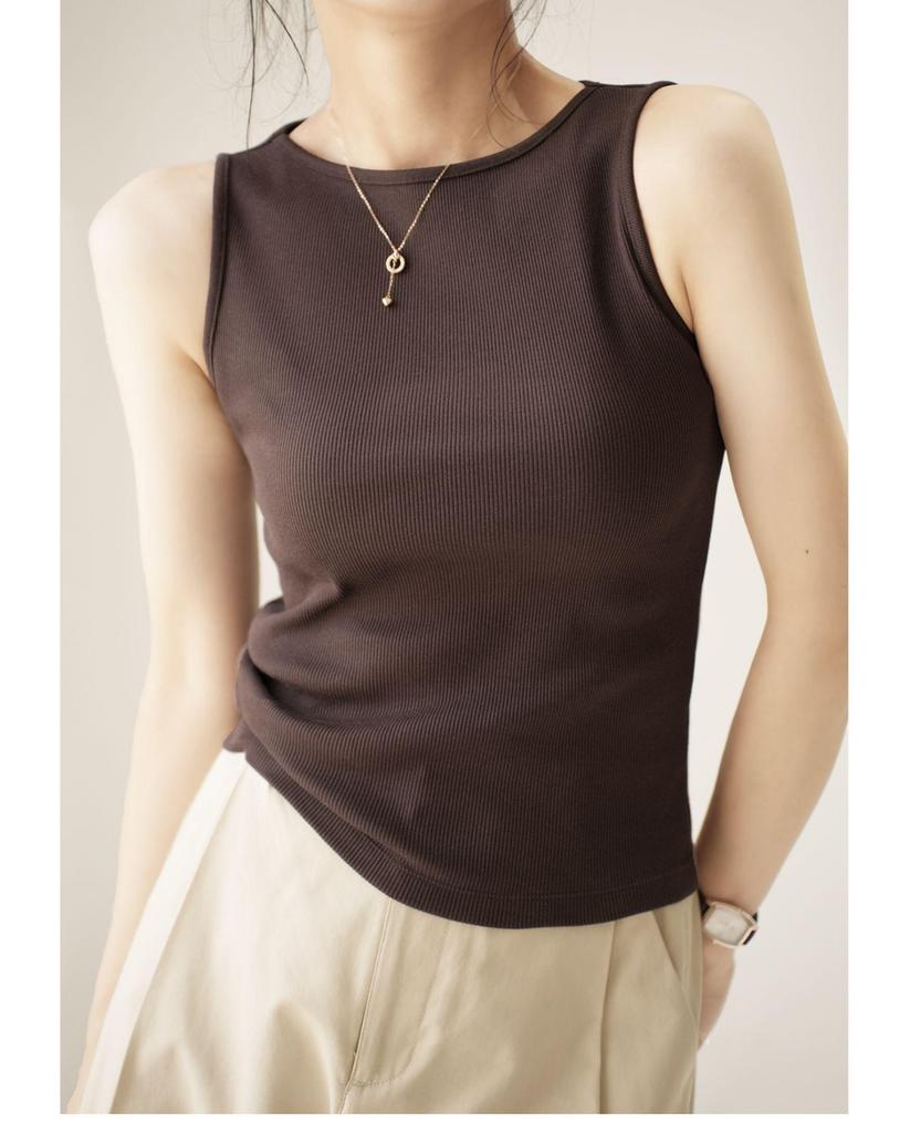 Summer Fashion Women's One-Shoulder Ribbed Sleeveless Top