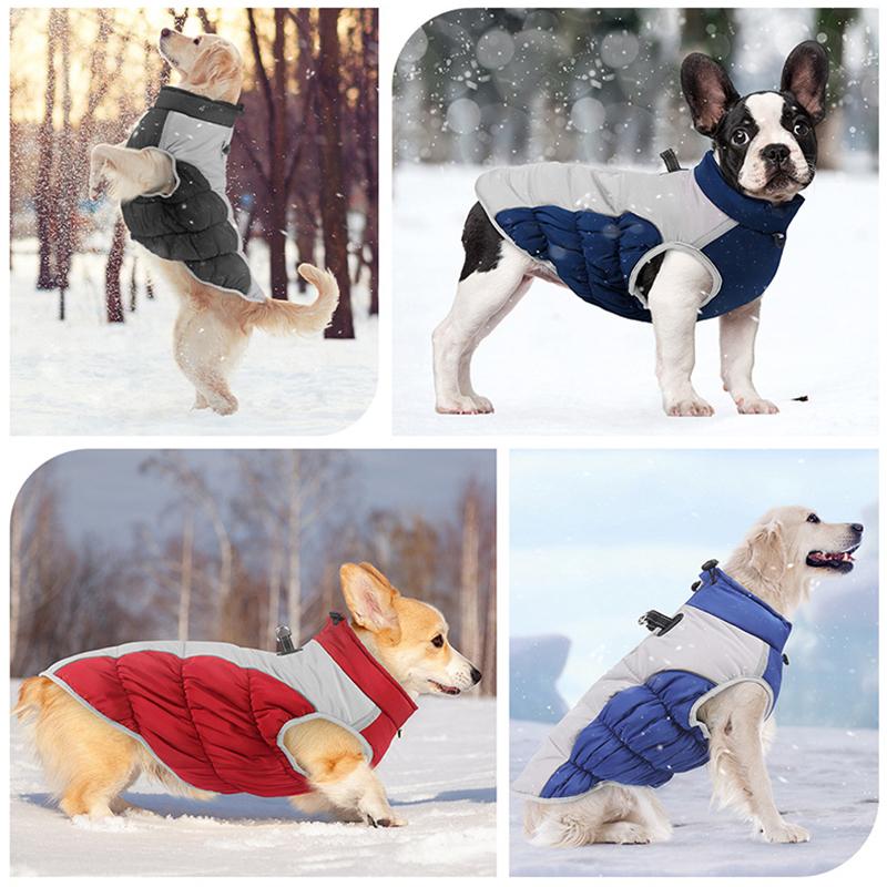 Große Hundejacke, wasserdichte Hundekleidung für mittelgroße und große Hunde, Winter-Haustierkostüm, Französische Bulldogge, Labrador, Deutscher Schäferhund, Weste