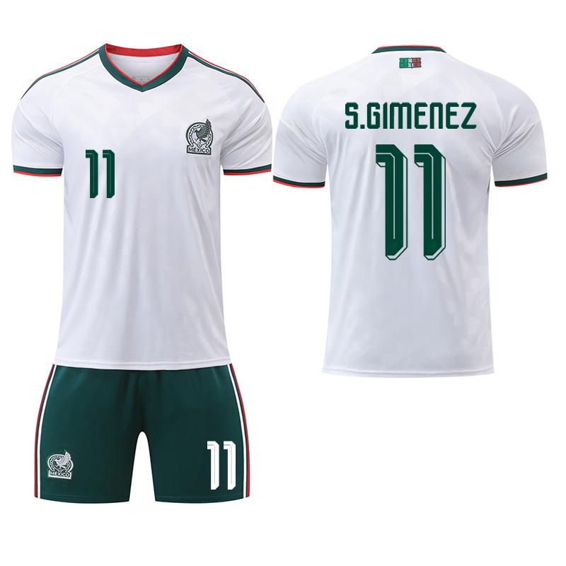 2526 World Cup Mexico Away Football Jersey No. 14 Jersey, White 9 Raul 22 Lozeno Correct Set