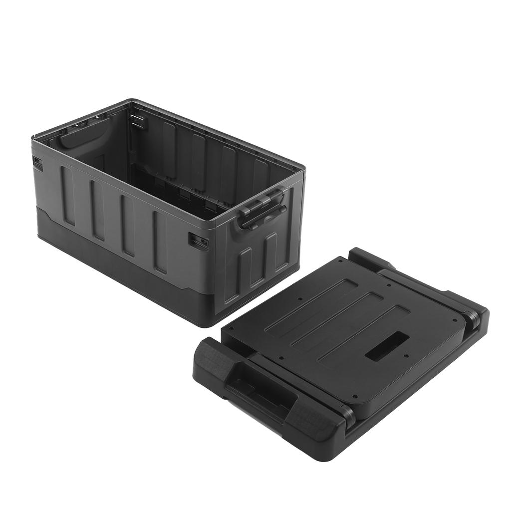 Collapsible Car Storage Box Setting Chair 2 In 1 Foldable Trunk Container Matt Black for Home Travel Fishing Camping