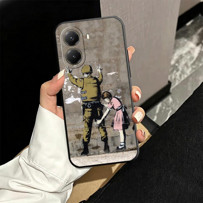 

B-Banksy Art Graffiti Artist Soft Phone Case for Xiaomi Poco X5 X6 X7 X8 Pro Max X3 F7 F8 Ultra M8 M7 M6 M5 Redmi 15 15C 14C 13C Xiaomi Poco X8 Pro