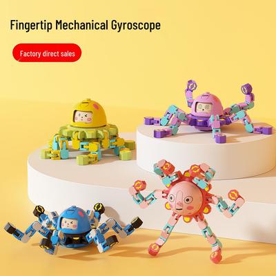 Douyin Luminous Mechanical Deformation Spinning Top for Kids