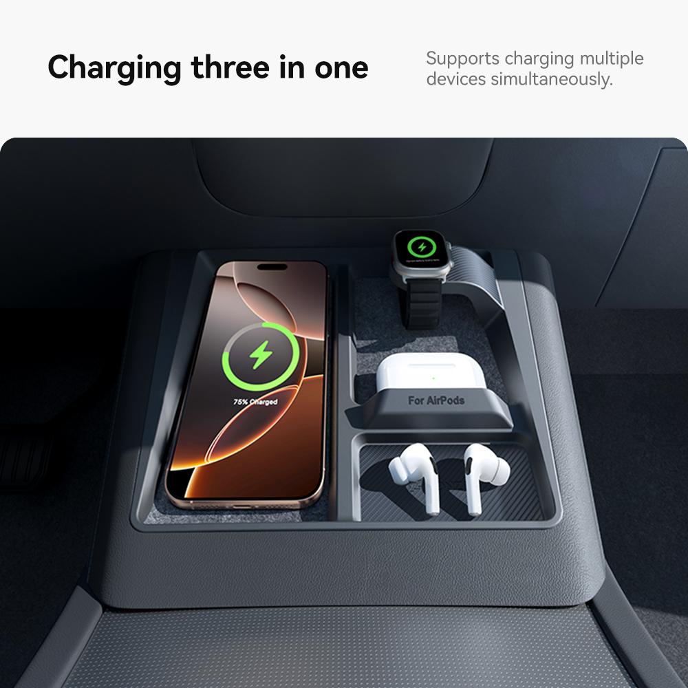 YZ For Tesla Model 3 Y Highland Juniper Wireless Charging Protective Frame Mobile Phones Headphones Watches Non-Slip  Limiter