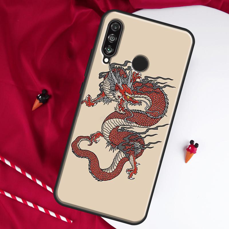 Japanese Dragon Style For Huawei Nova Y61 Y70 Y90 Y60 Y72 Y91 12s 12i 11i 7i 8i 9 10 SE P60 Pro P30 P40 Lite Case