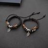 Herren Retro Mehrschicht Leder Baumblatt Armband - Handgewebt, Schlicht, Studentenfreundlich und Ideal für Paare.