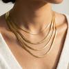 2mm 3mm 4mm 5mm Minimalist Snake Chain Necklace Choker Stainless Steel Herringbone Gold Color Jewelry For Women and Men