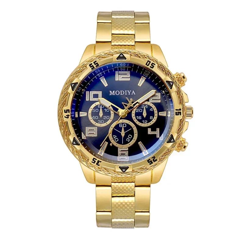 Original Herrenuhren Luxus Business Großes Zifferblatt Edelstahl Quarz Uhr für Geschäftsaktivität Meeting