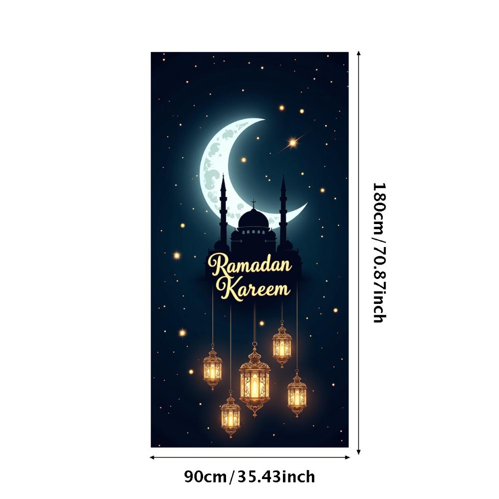 Ramadan Kareem Banner Mosque Lanterns Festive Welcome Backdrop Ramadan Mubarak Party Home Decor Photography Props Background