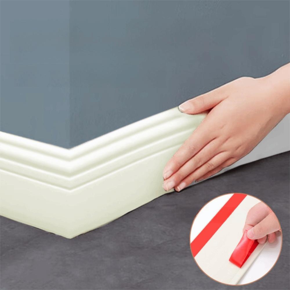 2M/Roll 3D Self Adhesive Skirting Line Wall Sticker Thickened Anti-collision Decoration Strips Living Room Bedroom Corner Line