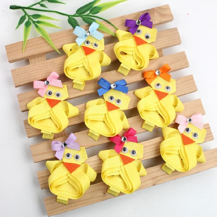Lovely Hair Barrette Easter Festival Bunnies/Chick Hair Clip with Bowknot For Little Girl and Adult Holiday Theme Headwear