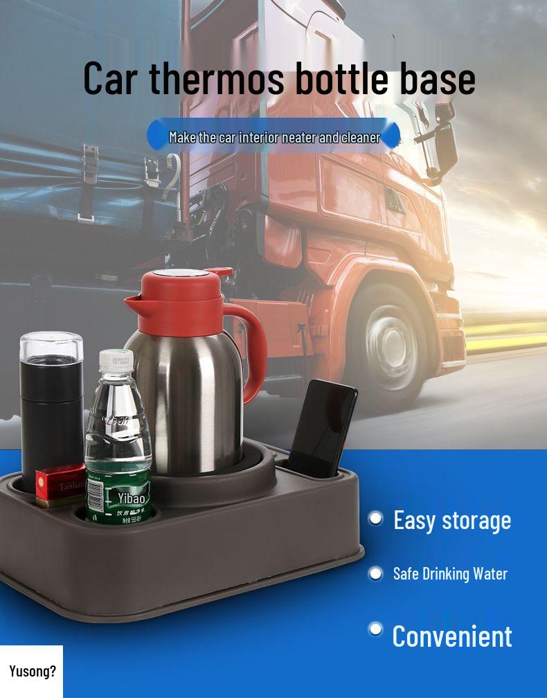Vehicle-Mounted Kettle Holder: Anti-Tip Thermos Flask Warmer Bracket