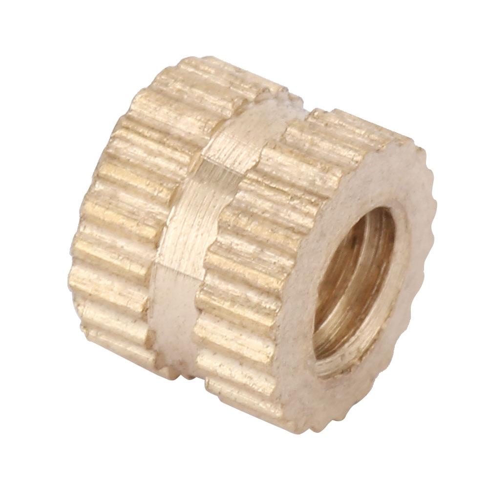 M4 Brass Cylinder Knurled Round Molded In Insert Embedded Nuts (M4*6*6.3; 30pcs)