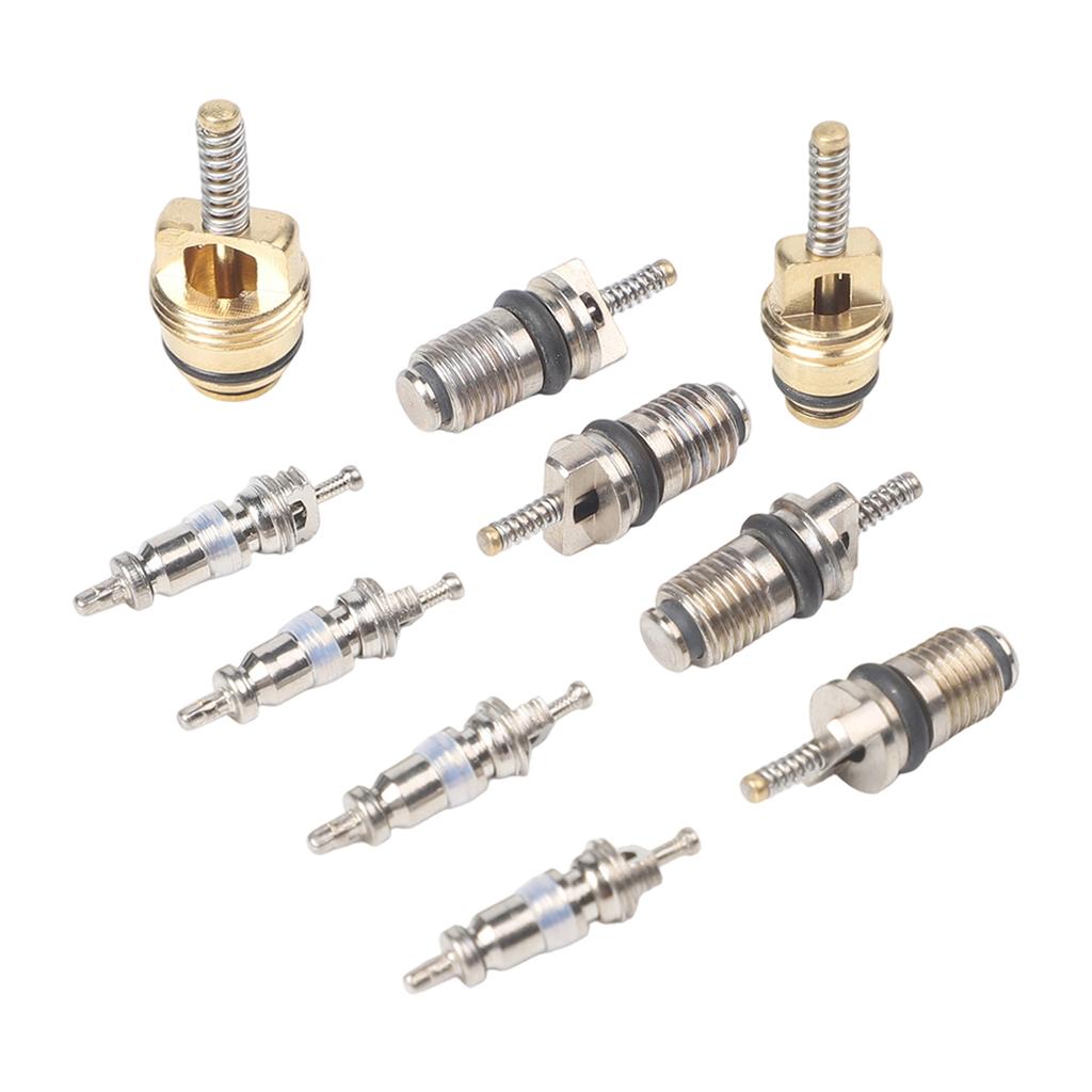 17 Piece Valve Core Assembly AC Valve Replacement R134a Valve Core Easy Installation Design Efficient R134a Flow