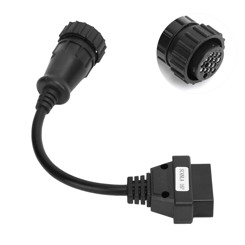 OBDII 16Pin Cable OBD2 Connector 240mm 9.45in Portable Car Diagnostic Tool for Truck