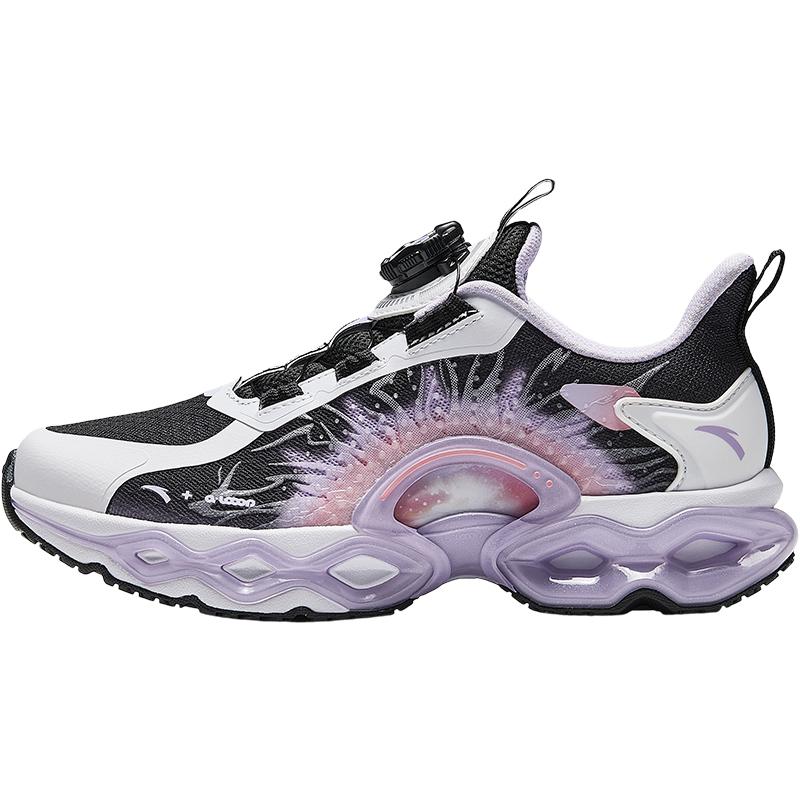 Anta Kids Energy Ring 10.0 Comfortable Non-Slip Durable Low-Top Running Shoes Kids Running Shoes Black White Light-Mist-Purple 322445504-3