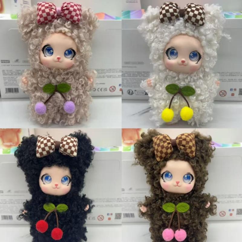 Cute Bowknot Vinyl Face Plush Doll Pendant Keychain Backpack Hangings Decoration Gifts