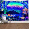 UV Fluorescent Tapestry Starry Sky Print Wall Hanging Art Home Decor