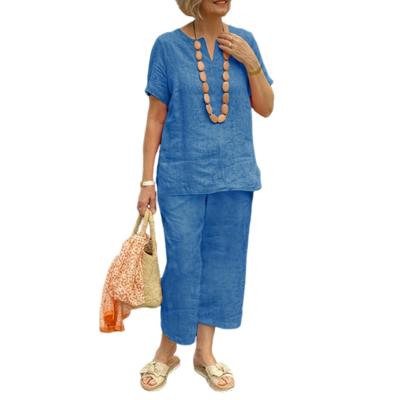 Loose Top Wide Leg Pants Sets Solid Tracksuit Outfit Summer Casual Matching Outfit