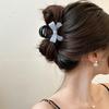 Korean Style Polka Dot Bow Hair Claw Women Elegant Ponytail Shark Clip Back Head Hair Accessories
