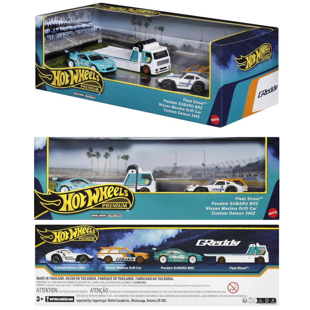 Hot Wheels Premium Set Drifting Vehicle Miniature Ages 3 and HRT53 Collector's - Toys, Cars, Up,