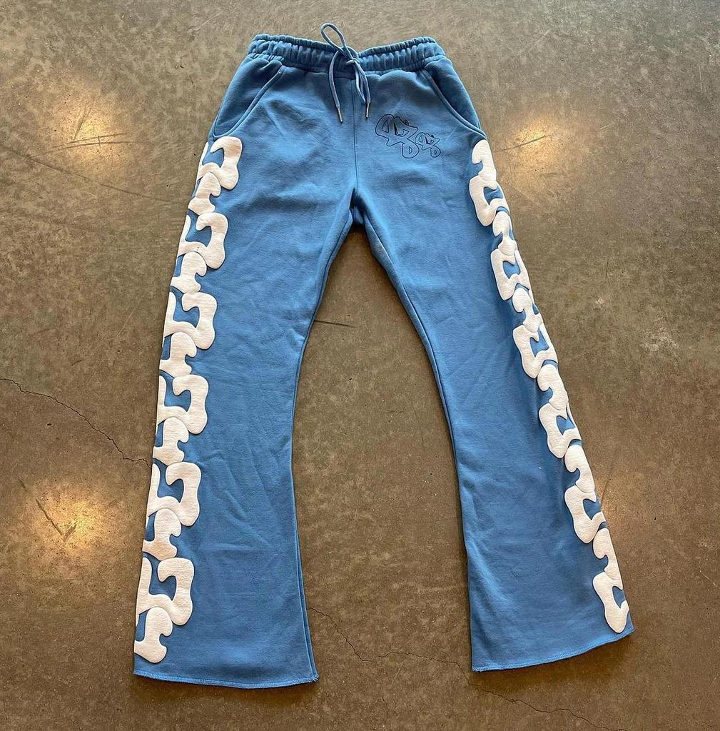 RogueWave American Harajuku Letter Print Straight Trousers Hip-hop Letters Winter Thickened Loose Y2k Casual Pants Sweatpants Women Men