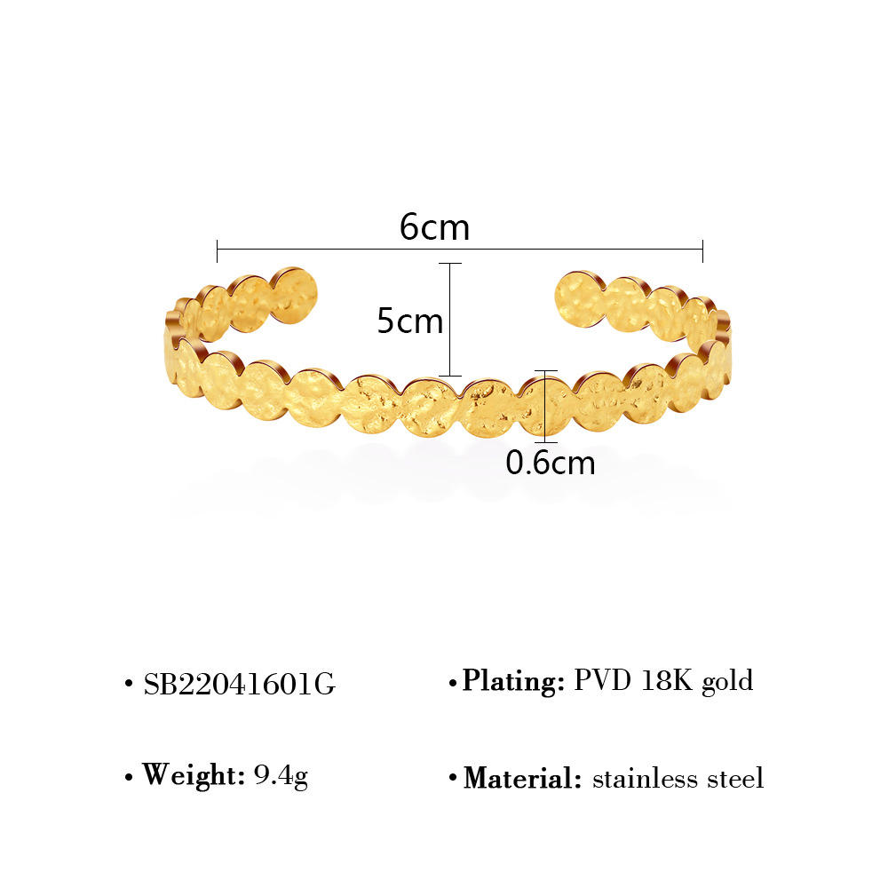 Hot Sale Vintage Fashion 18K Gold Plated Stainless Steel Flower Moon Zircon Inlayed Chain Bracelet Set Multi-layered Gift