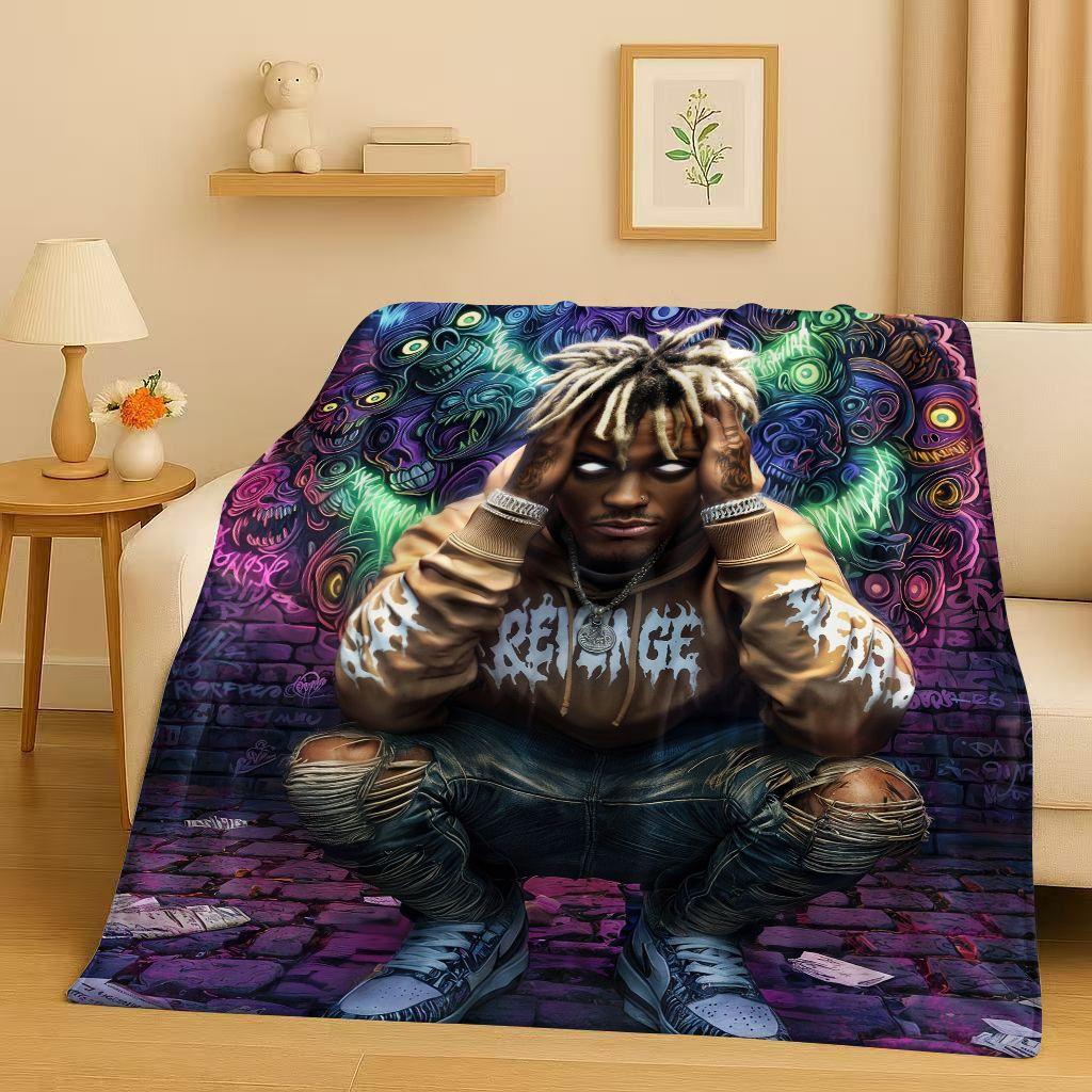 26 Style Top Hip Hop Rapper Star Cartoon Art Flannel Blanket,Ultra Soft Warm Plush Throw for Home Bedroom Bed Sofa Cover Office