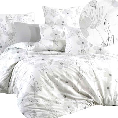 Bedding Set 200x220 Cotton PRODUCT POLISH Large Flowers LARISSA Light Gray