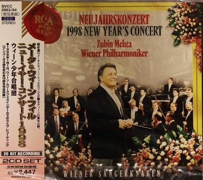 CD VIENNA PHILHARMONIC ORCHESTRA, VIEN - New Year's Concert 1998  BVCC8983 Japan ObiClassical Used