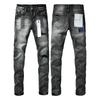 New Fashion Jeans Men streetwear Classic style Black Distressed Streetwear High Stretch Skinny Button Fly Ripped Trousers Brand