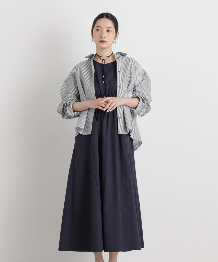 MINOTECH Sleeveless Gathered Maxi Size S [Nano Universe] (R) Dress, Women's, (120), Navy, 669-6119314