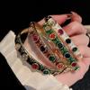 New Chinese Style Bracelet China-chic Inlaid Color Zirconium Oil Dripping Ring Women's Luxury Jewelry