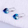 Women's Blue Heart Rhinestone Alloy Ear Hook Dangle Eardrop Earrings
