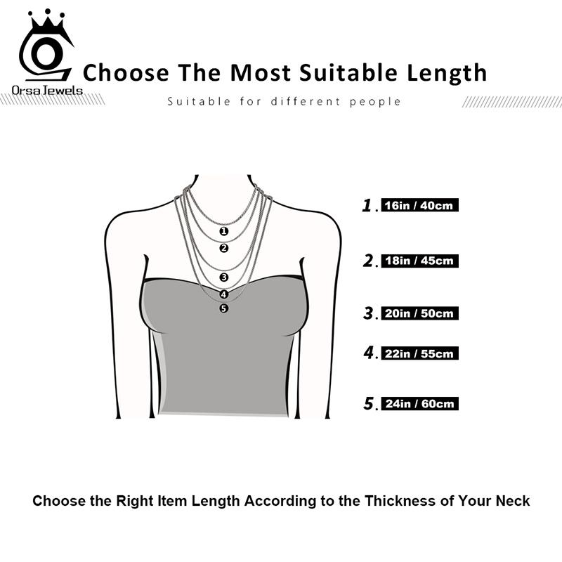 ORSA JEWELS Italian 925 Silver Box Chain Necklace Rose Gold/Gold Plated Silver Necklaces Neck Chains for Pendant SC07-G