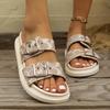 Plus Size New Summer Women's Slippers One-Strap Double Buckle Thick Base Lightweight Outer Wear Casual Women's Slippers
