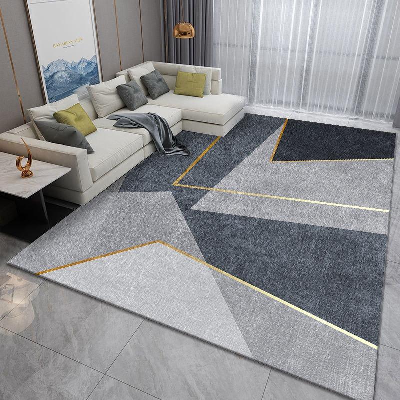 

Nordic Luxury Abstract Living Room Bedroom Study Rug Fully Covered Soft and Wear-resistant Modern Minimalist Home Grey Carpet 40X60CM
