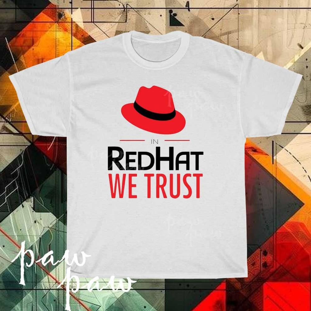 Новая мужская футболка Red Hat Linux с логотипом, смешная, размеры от S до 5XL S