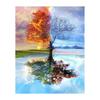 12*16 Inch DIY 5D Diamond Painting Kit Full Drill Diamond Painting Tree Flower Pattern Acrylic Rhinestone Mosaic Painting Craft Home Wall Decor Gift