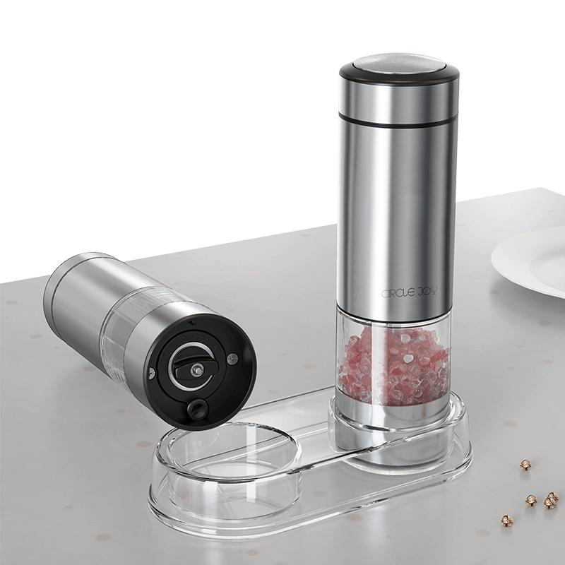 Circle Joy Electric Pepper Grinder White and Black Peppercorns Peppercorns Sea Salt Fully Automatic