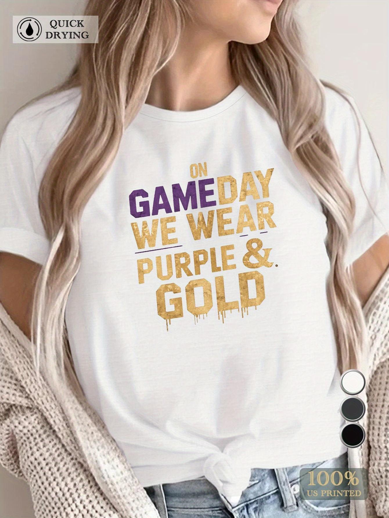 Game Day Purple Gold Drip Graphic T-shirt S