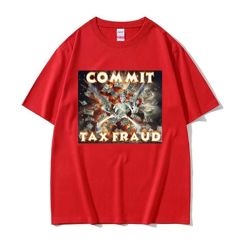 Steuerhinterziehung Lustiges Parodie-Meme T-Shirt Böses Skelett Badass Unangemessenes T-Shirt Herrenbekleidung Vintage Oversized T-Shirt