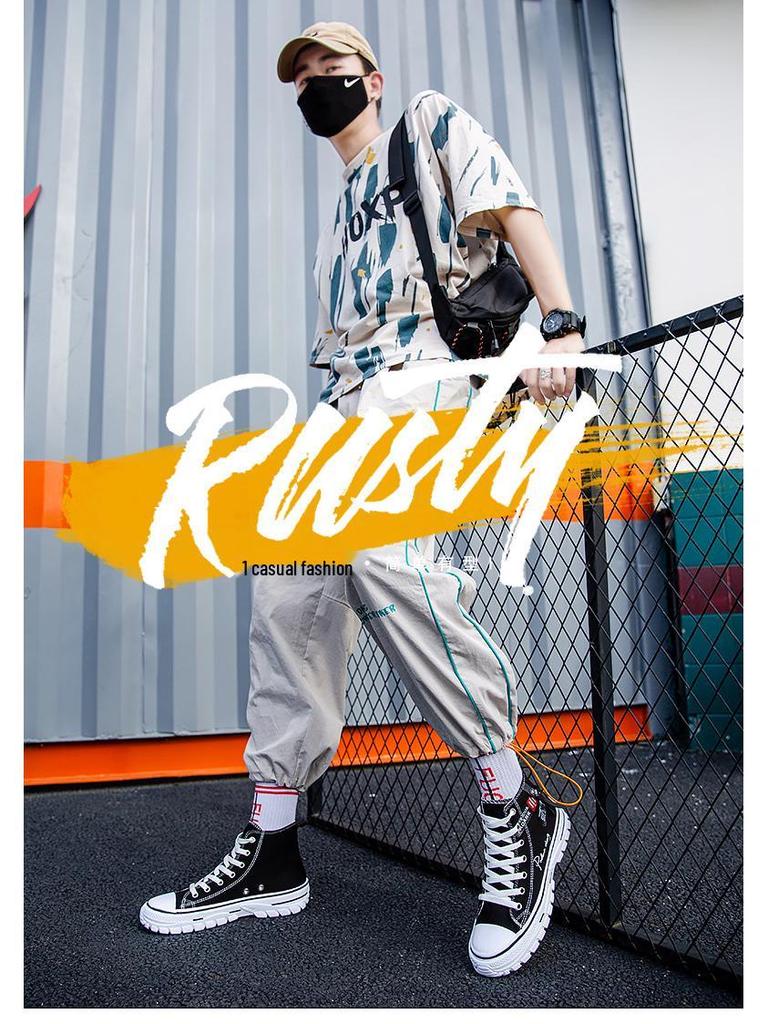 Sneakers da Uomo Alte Traspiranti in Tela 2025: Scarpe da Skate Casual Stile Hong Kong e Coreano