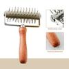 Stainless Steel Pizza Dough Roller with Wooden Handle Professional Baking Tool for Pie Pastry Bread Needle Puncher