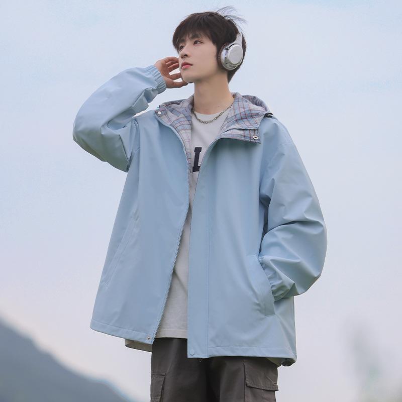 American Plaid Jacket for Men and Women In Spring and Autumn New Loose Casual Waterproof Windproof Charge Jacket